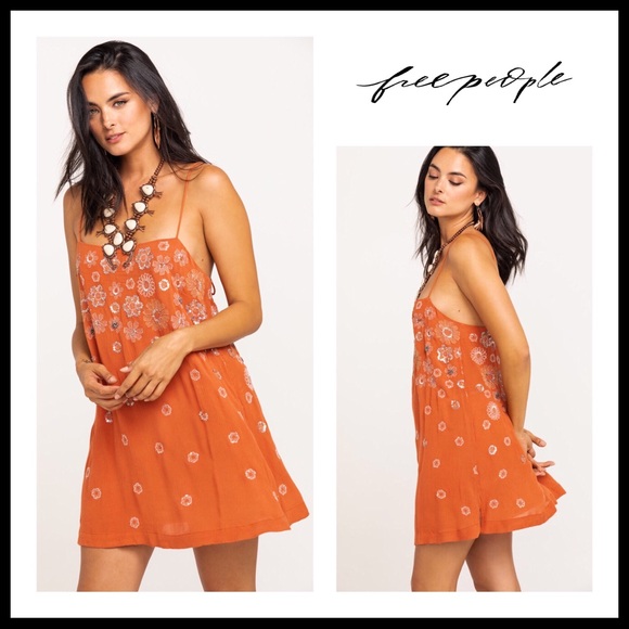 FREE PEOPLE BOHO SLIP SUN TANK MINI DRESS A3C - Picture 8 of 16